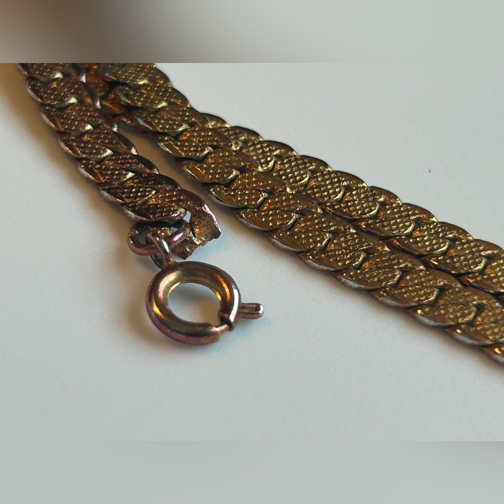 Gold Tone Vintage Chain Necklace Ross Long Gold Necklace - Picture 15 of 15